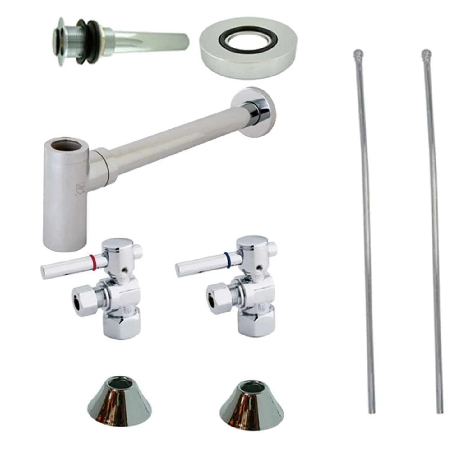 Kingston Brass Trimscape Plumbing Sink Trim Kit with Bottle Trap for Vessel Sink without Overflow Hole
