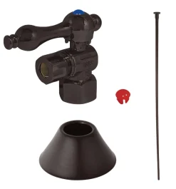Kingston Brass Trimscape Toilet Trim Kit with 1/2″ compression angle stop.