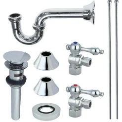 Kingston Brass Trimscape Traditional Plumbing Sink Trim Kit with Overflow Hole with P Trap for Vessel Sink