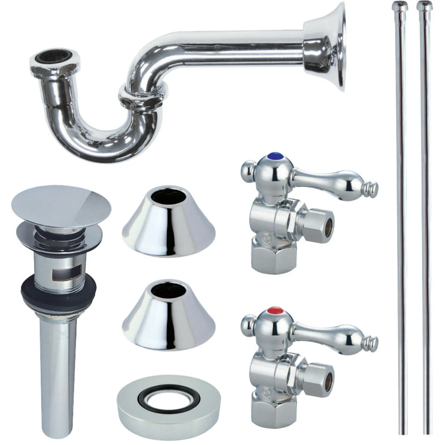 Kingston Brass Trimscape Traditional Plumbing Sink Trim Kit with Overflow Hole with P Trap for Vessel Sink