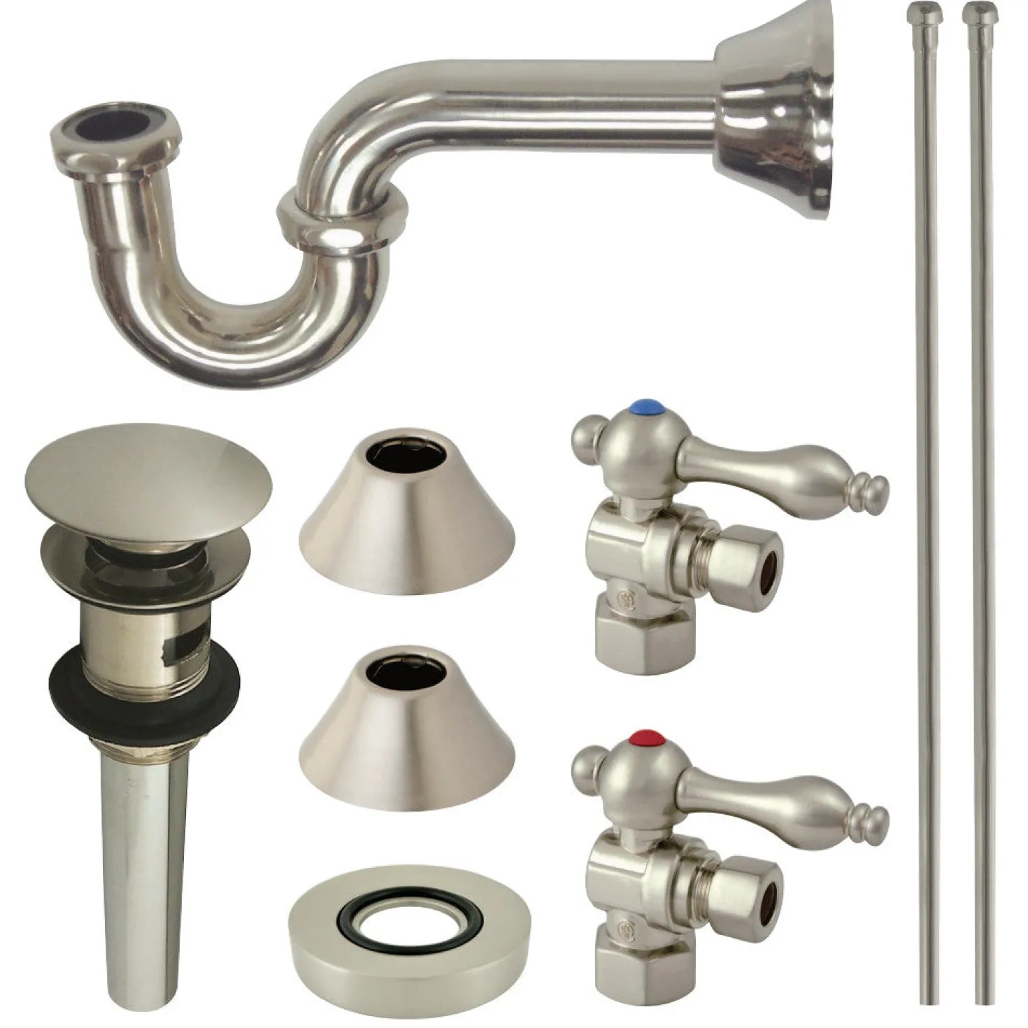 Kingston Brass Trimscape Traditional Plumbing Sink Trim Kit with Overflow Hole with P Trap for Vessel Sink