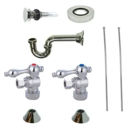 Kingston Brass Trimscape Traditional Plumbing Sink Trim Kit with P Trap for Vessel Sink with Overflow Hole