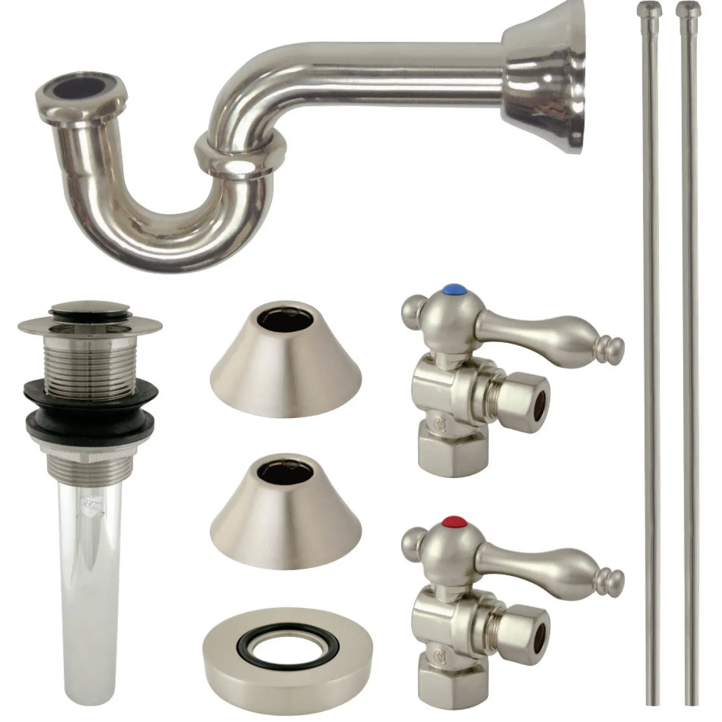 Kingston Brass Trimscape Traditional Plumbing Sink Trim Kit with P Trap for Vessel Sink without Overflow Hole
