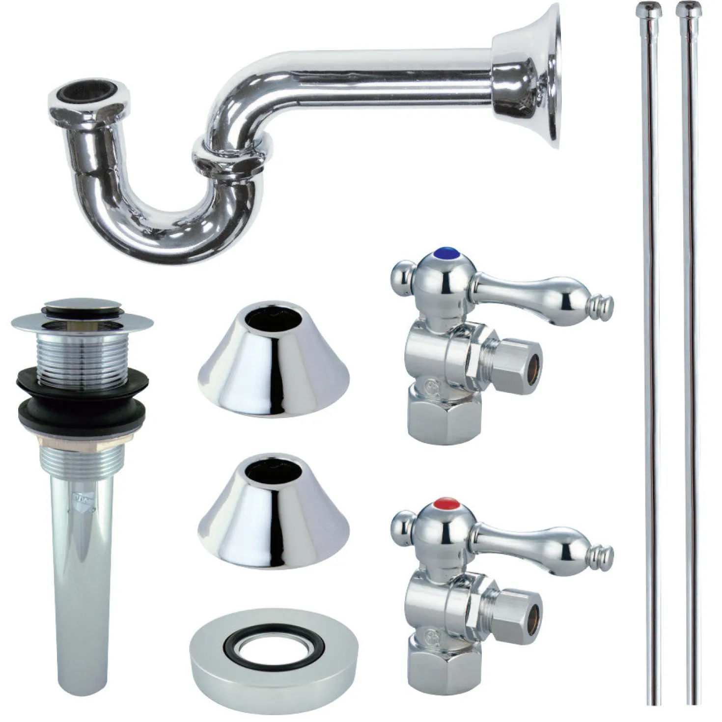 Kingston Brass Trimscape Traditional Plumbing Sink Trim Kit with P Trap for Vessel Sink without Overflow Hole