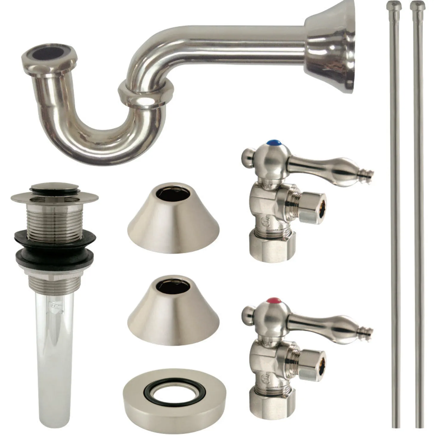 Kingston Brass Trimscape Traditional Plumbing Sink Trim Kit without Overflow Hole with P Trap for Vessel Sink