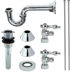Kingston Brass Trimscape Traditional Plumbing Sink Trim Kit without Overflow Hole with P Trap for Vessel Sink