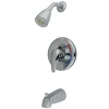 Kingston Brass Tub and Shower Faucet KB3631SWTV and KB651T in Polished Chrome