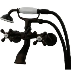 Kingston Brass Tub Wall Mount Clawfoot Tub Faucet with Hand Shower