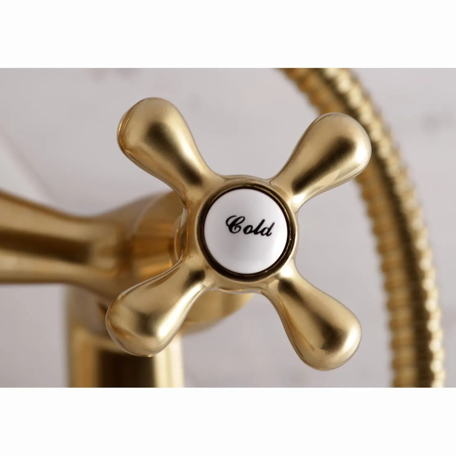 Kingston Brass Tub Wall Mount Clawfoot Tub Faucet with Hand Shower