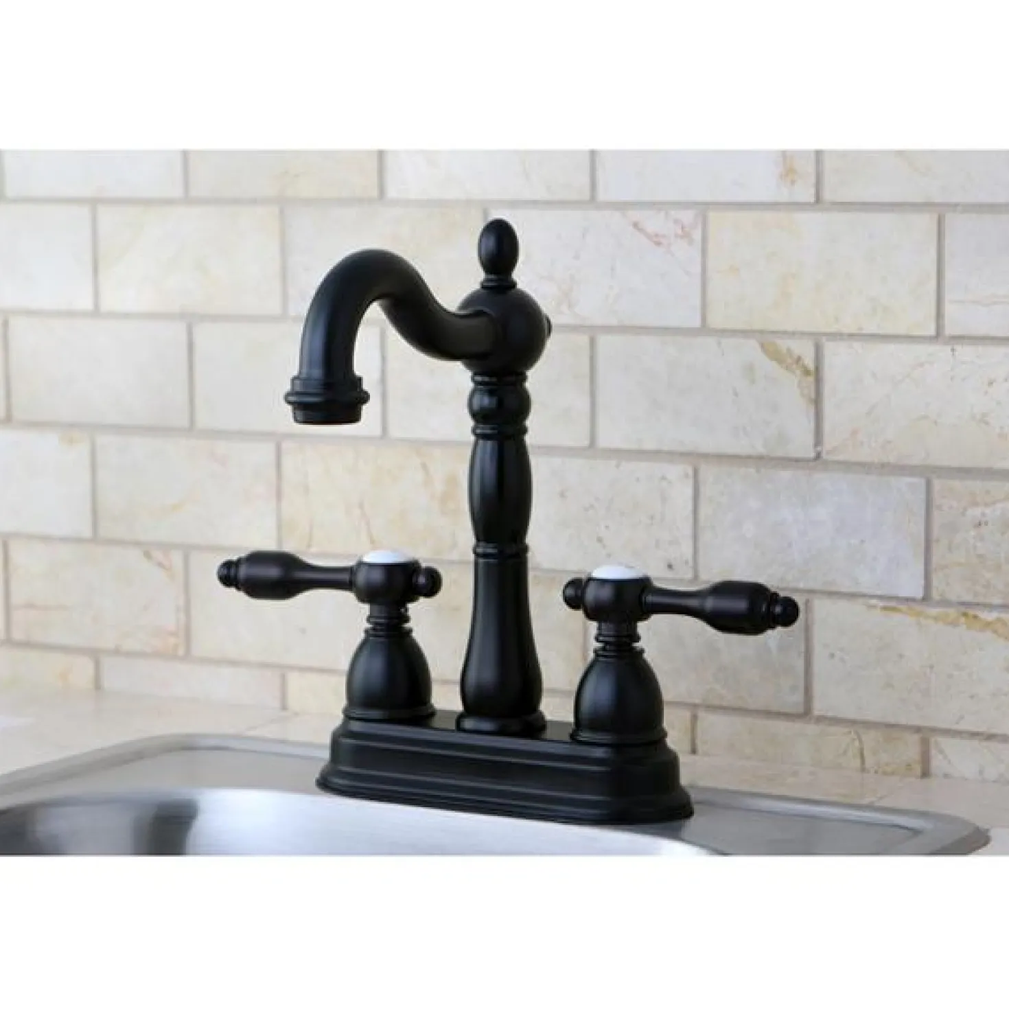 Kingston Brass Tudor 4" Center Bar Faucet