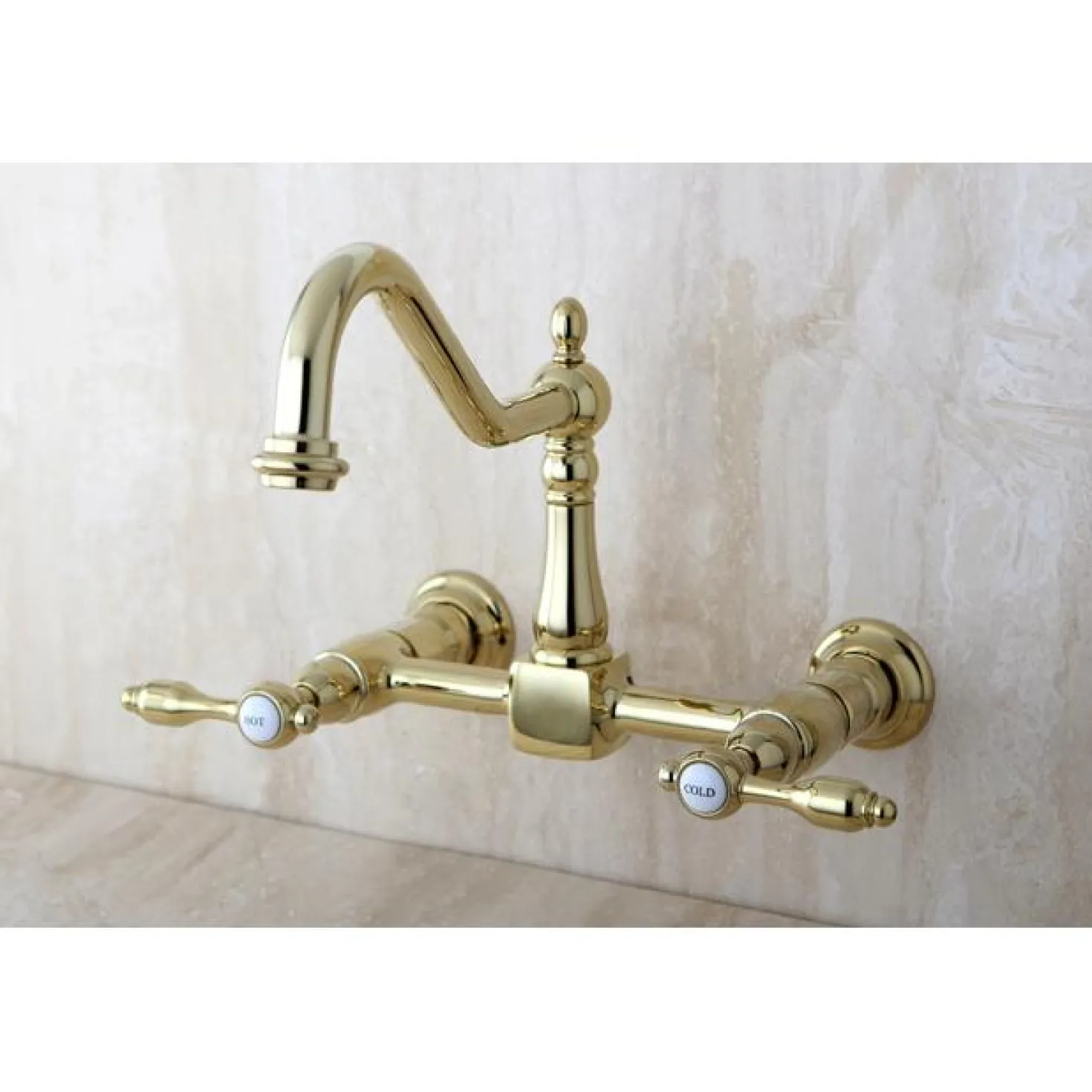Kingston Brass Tudor 8" Center Kitchen Faucet without Sprayer