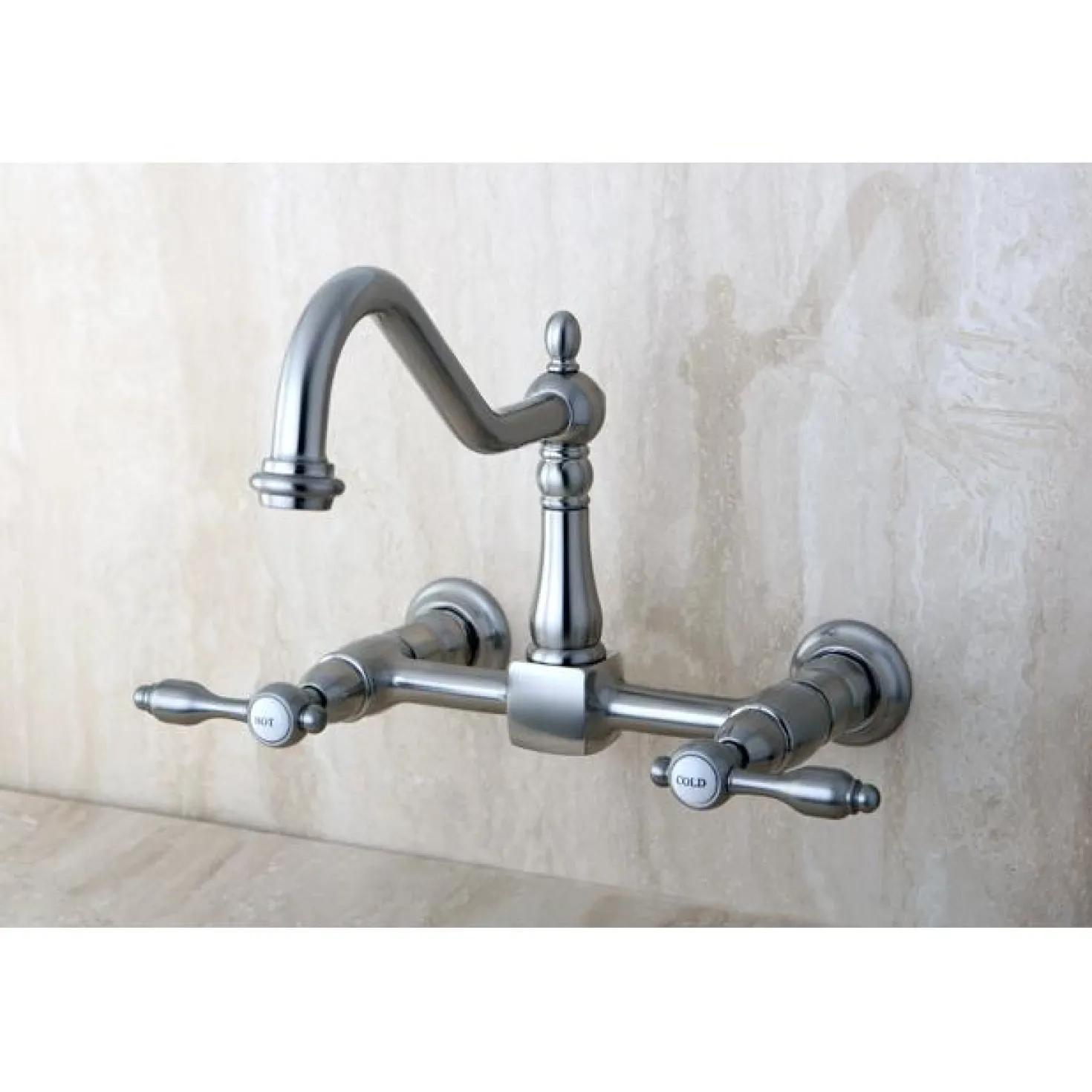 Kingston Brass Tudor 8" Center Kitchen Faucet without Sprayer