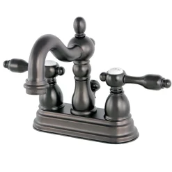 Kingston Brass Tudor Classic 4" Center Lavatory Faucet with Brass Pop-up