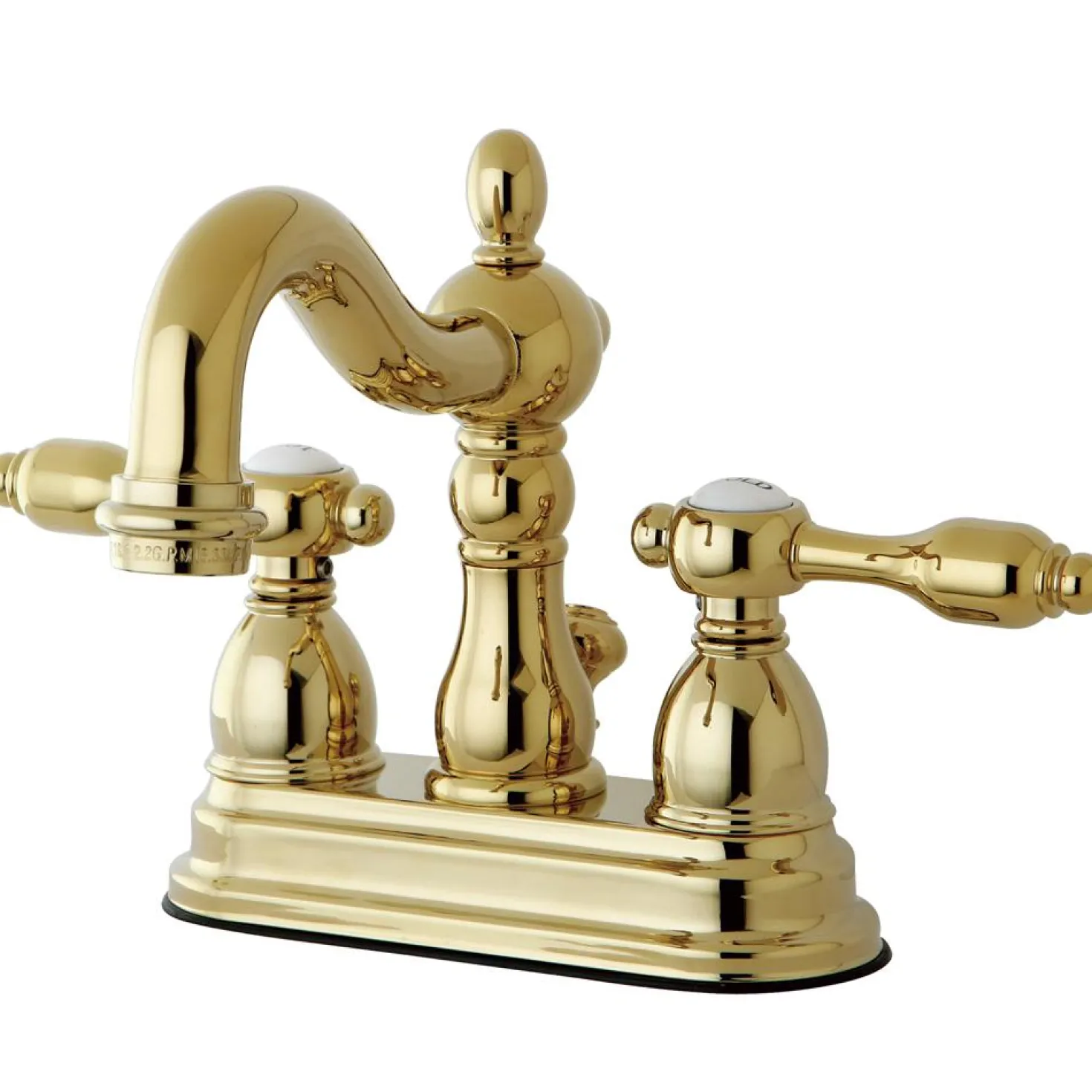 Kingston Brass Tudor Classic 4" Center Lavatory Faucet with Brass Pop-up