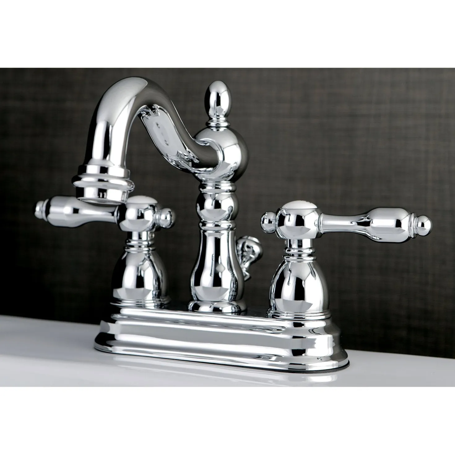 Kingston Brass Tudor Classic 4" Center Lavatory Faucet with Brass Pop-up