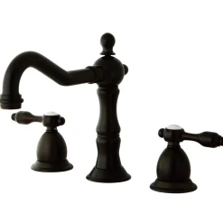 Kingston Brass Tudor Classic Widespread Lavatory Faucet with Brass Pop-up