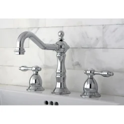 Kingston Brass Tudor Classic Widespread Lavatory Faucet with Brass Pop-up