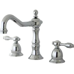 Kingston Brass Tudor Classic Widespread Lavatory Faucet with Brass Pop-up