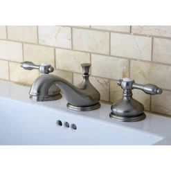Kingston Brass Tudor Deck Mount 8-Inch Widespread Bathroom Faucet