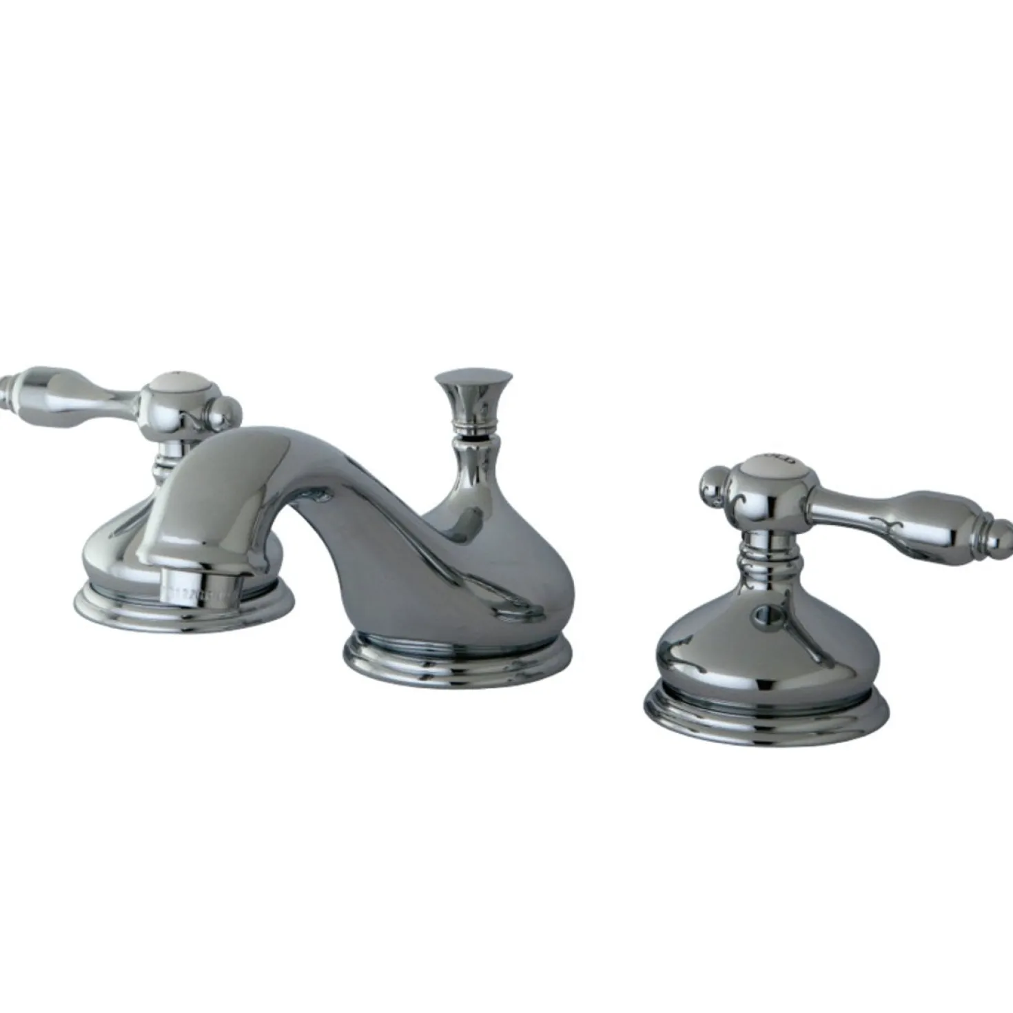 Kingston Brass Tudor Deck Mount 8-Inch Widespread Bathroom Faucet
