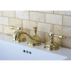 Kingston Brass Tudor Deck Mount 8-Inch Widespread Bathroom Faucet