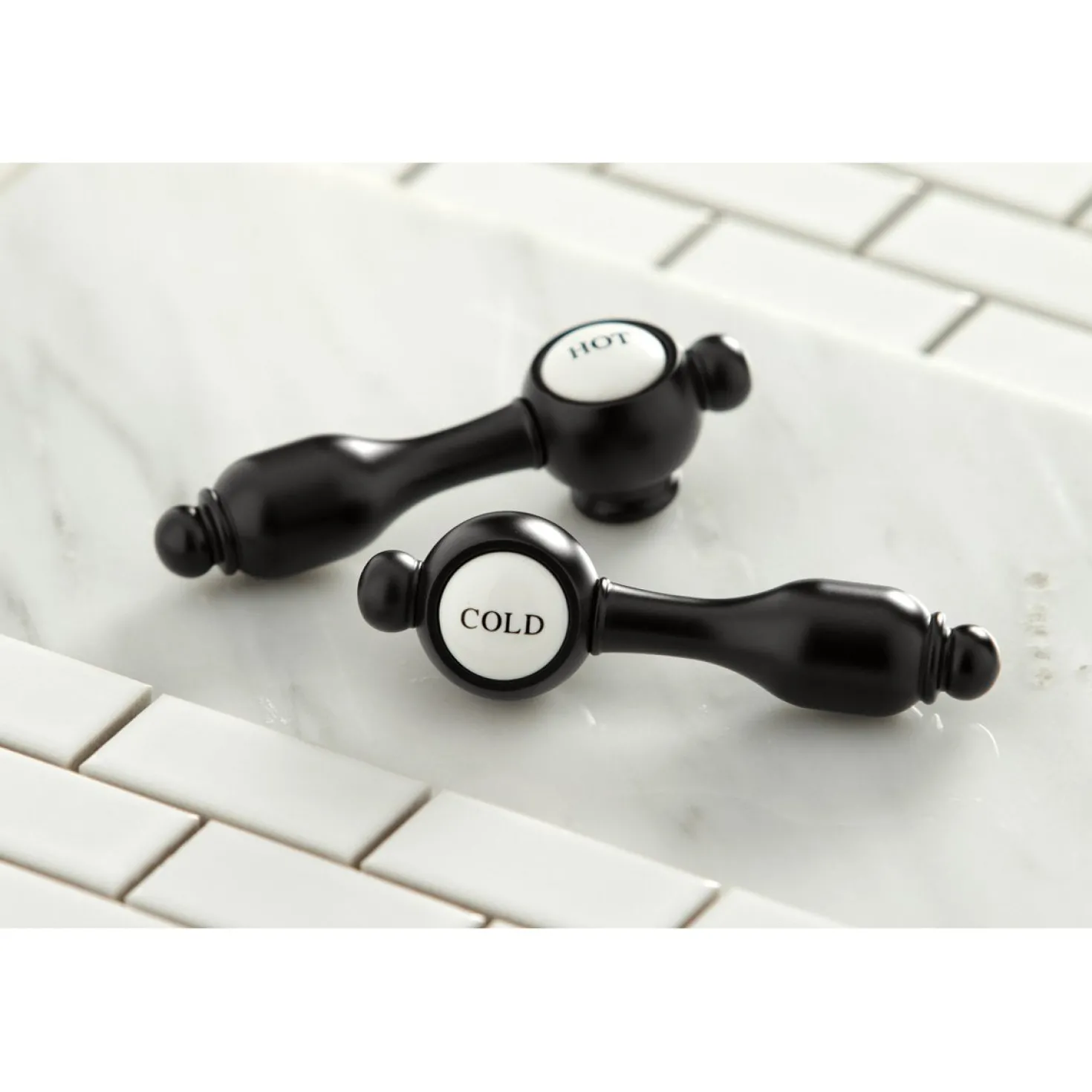 Kingston Brass Tudor Deck Mount 8-Inch Widespread Bathroom Faucet