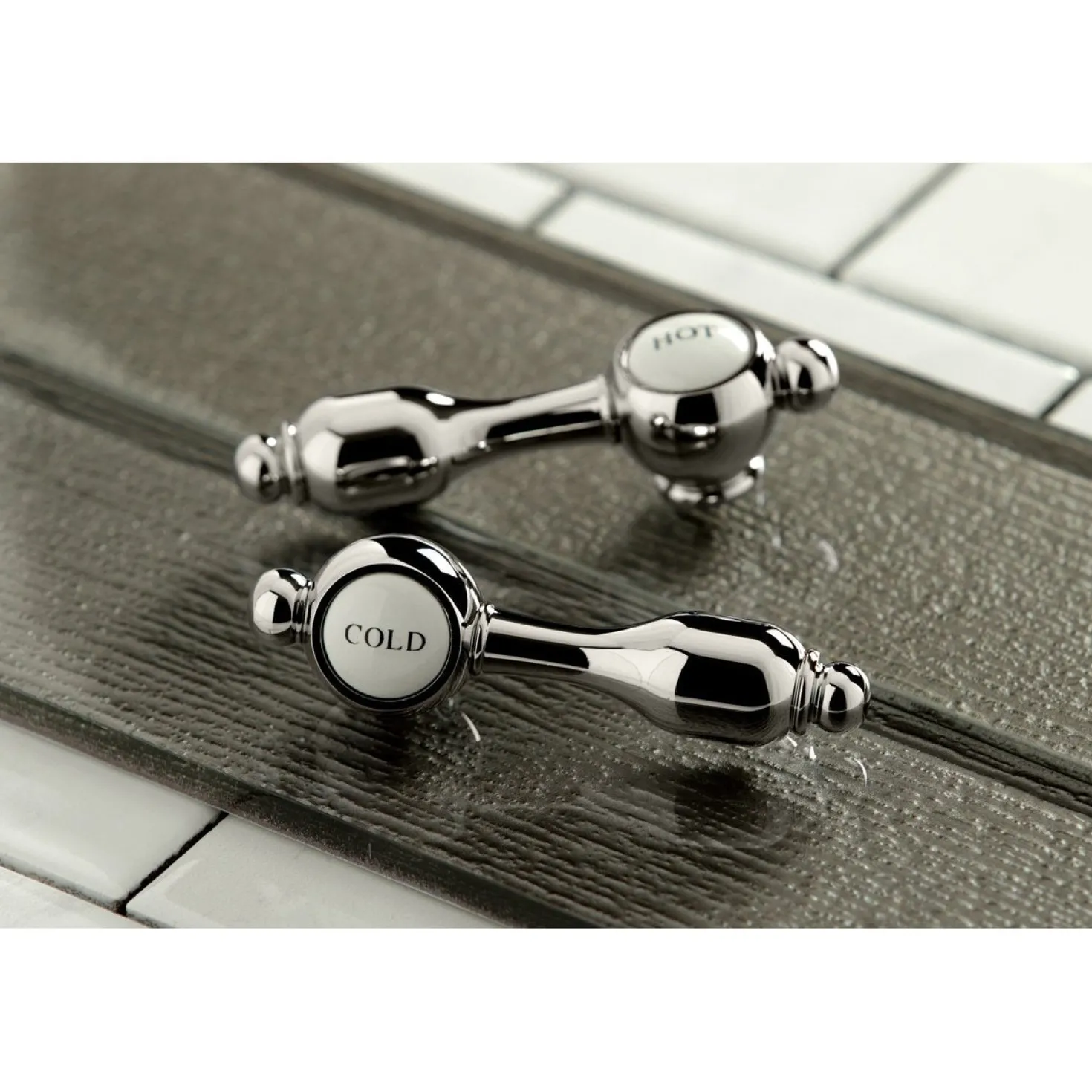 Kingston Brass Tudor Deck Mount 8-Inch Widespread Bathroom Faucet