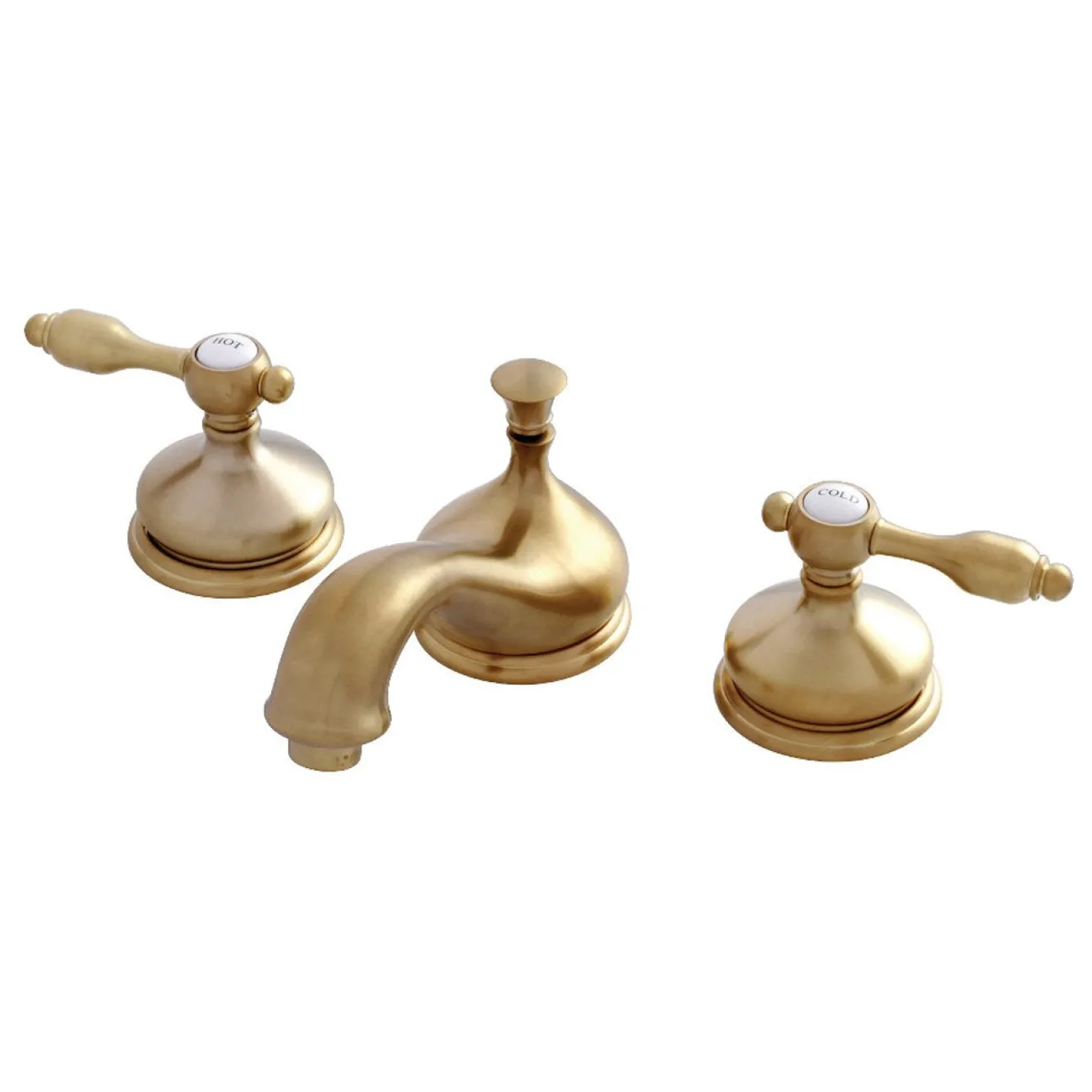 Kingston Brass Tudor Deck Mount 8-Inch Widespread Bathroom Faucet