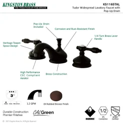 Kingston Brass Tudor Deck Mount 8-Inch Widespread Bathroom Faucet
