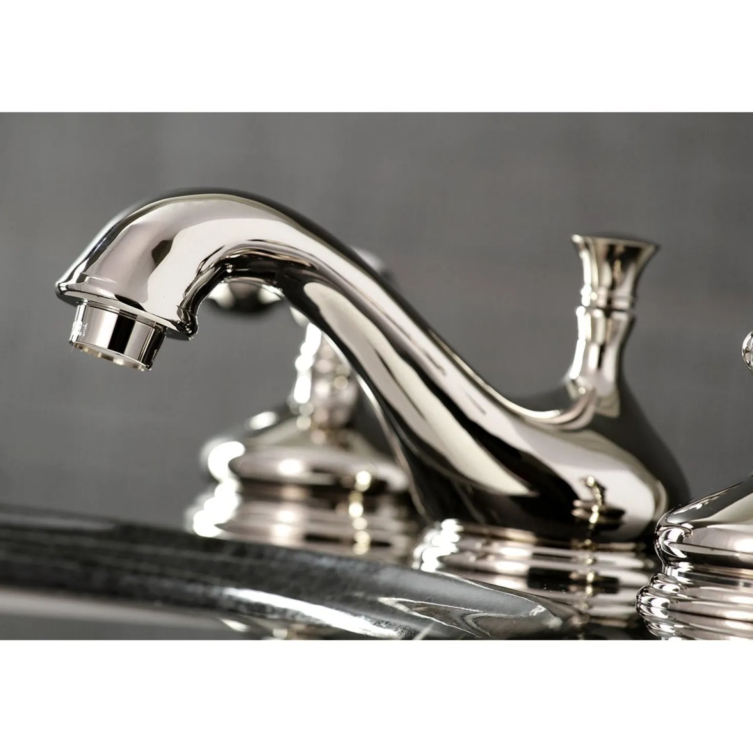 Kingston Brass Tudor Deck Mount 8-Inch Widespread Bathroom Faucet