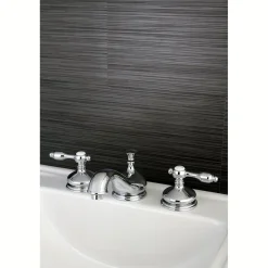 Kingston Brass Tudor Deck Mount 8-Inch Widespread Bathroom Faucet