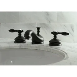 Kingston Brass Tudor Deck Mount 8-Inch Widespread Bathroom Faucet