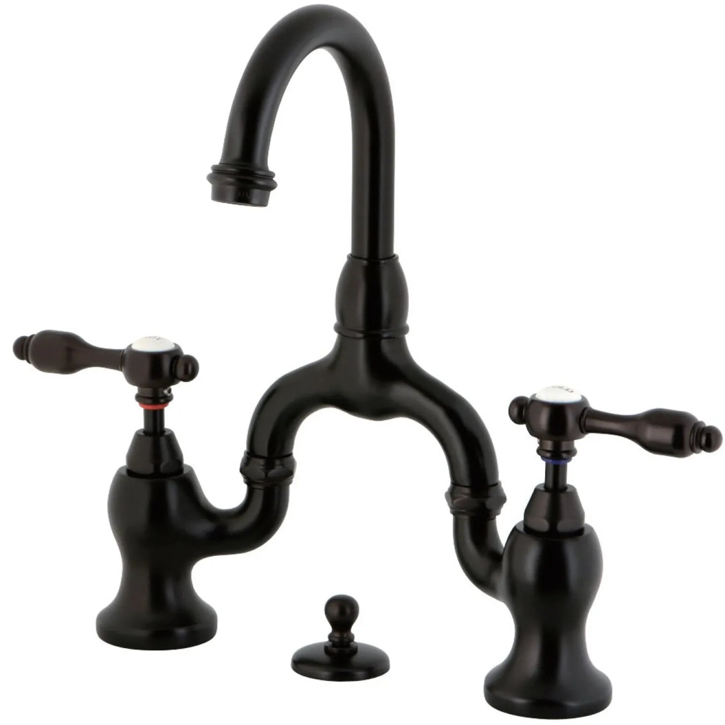 Kingston Brass Tudor Deck Mount Bridge Bathroom Faucet