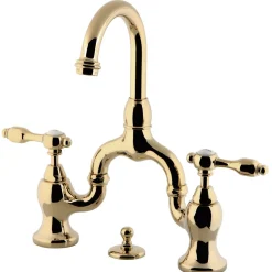 Kingston Brass Tudor Deck Mount Bridge Bathroom Faucet