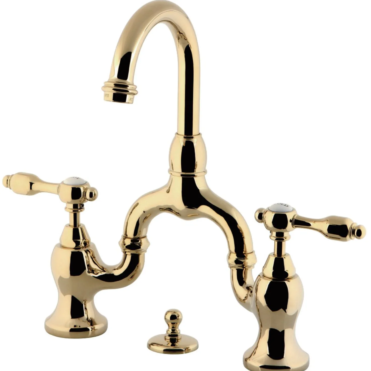 Kingston Brass Tudor Deck Mount Bridge Bathroom Faucet