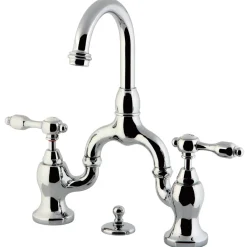 Kingston Brass Tudor Deck Mount Bridge Bathroom Faucet