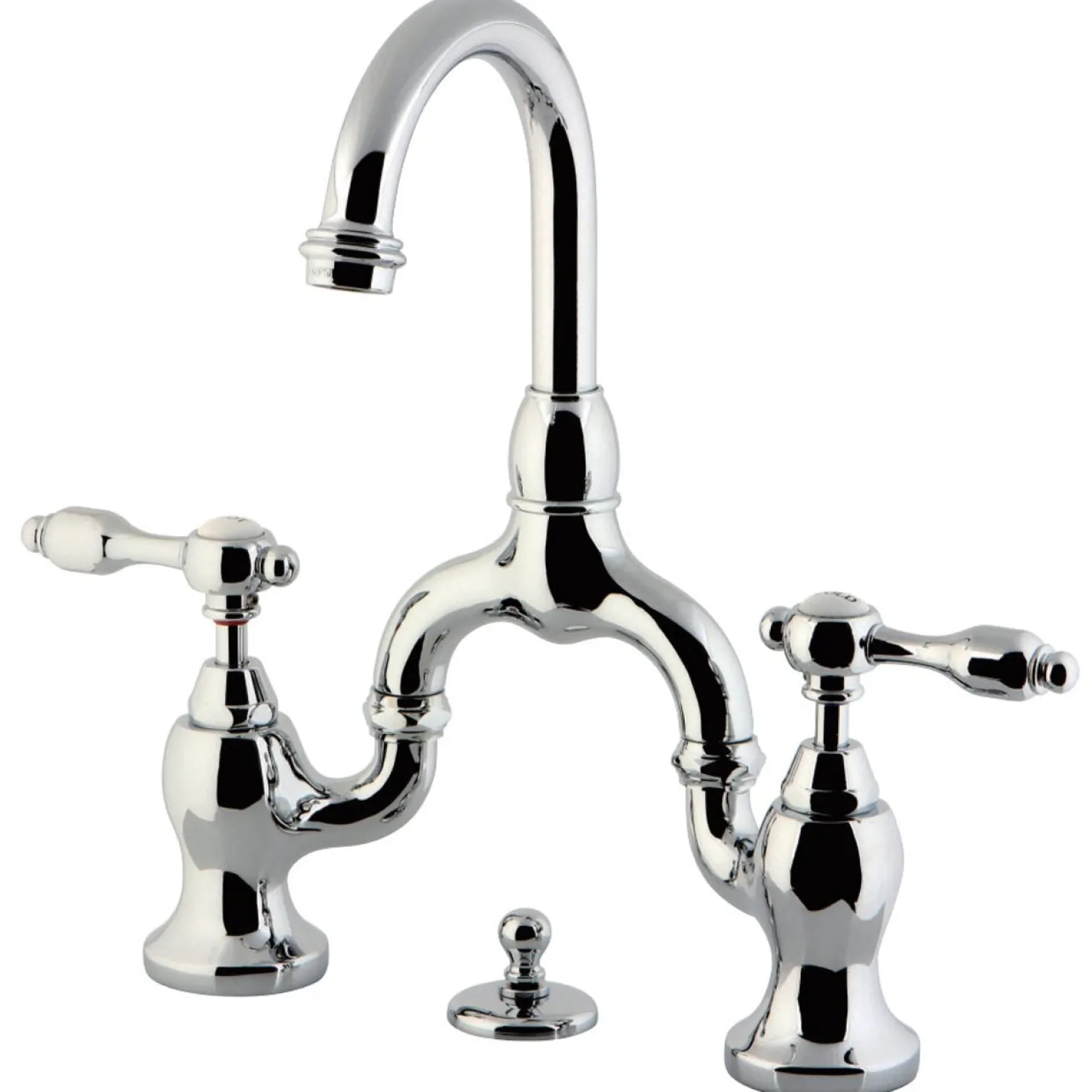 Kingston Brass Tudor Deck Mount Bridge Bathroom Faucet