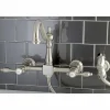 Kingston Brass Tudor 8-Inch Centerset Wall Mount Kitchen Faucet with Brass Sprayer