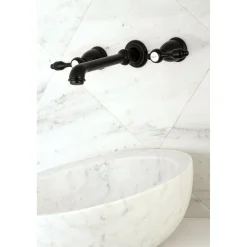 Kingston Brass Tudor Two-Handle Wall Mount Bathroom Faucet