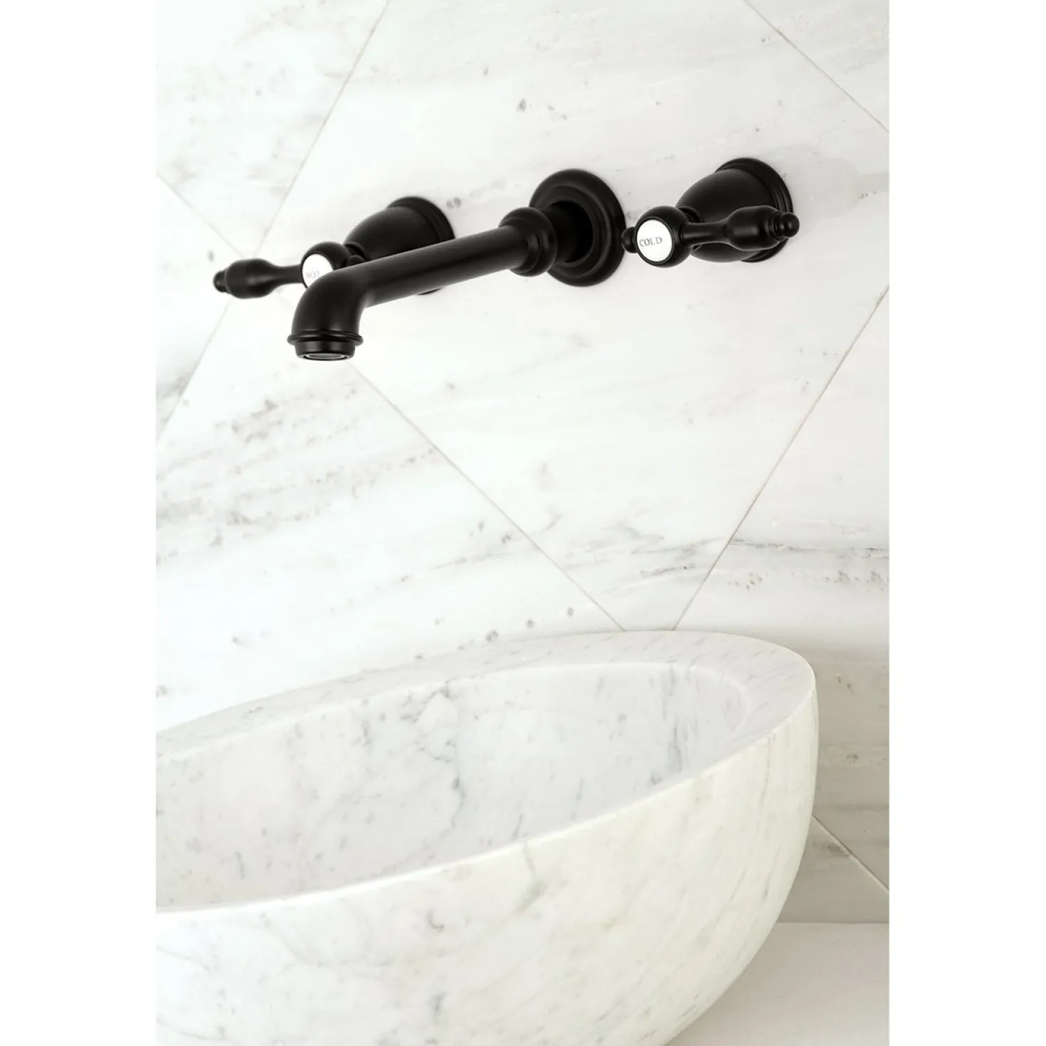 Kingston Brass Tudor Two-Handle Wall Mount Bathroom Faucet
