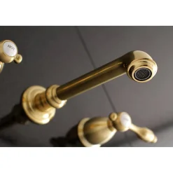Kingston Brass Tudor Two-Handle Wall Mount Bathroom Faucet