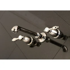 Kingston Brass Tudor Two-Handle Wall Mount Bathroom Faucet