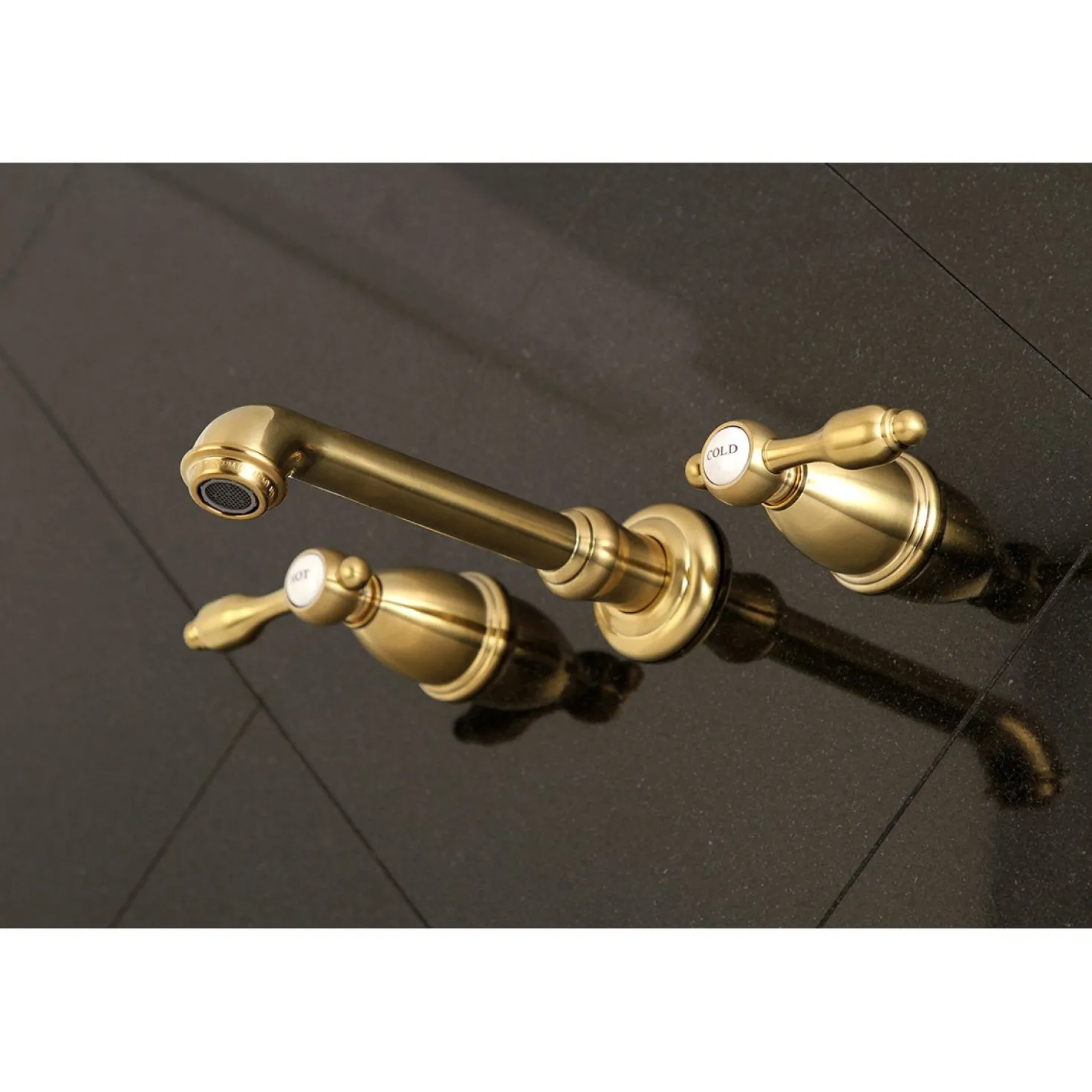 Kingston Brass Tudor Two-Handle Wall Mount Bathroom Faucet