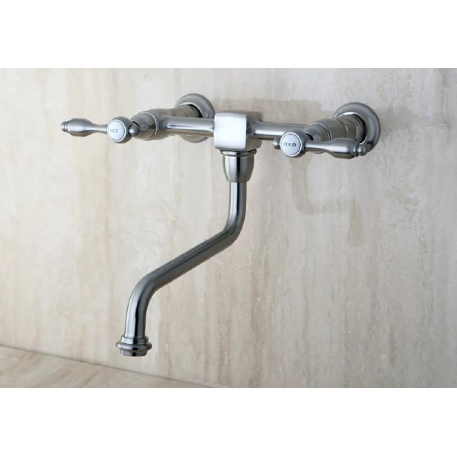 Kingston Brass Tudor Wall Mount 8" Center Vessel Sink Faucet