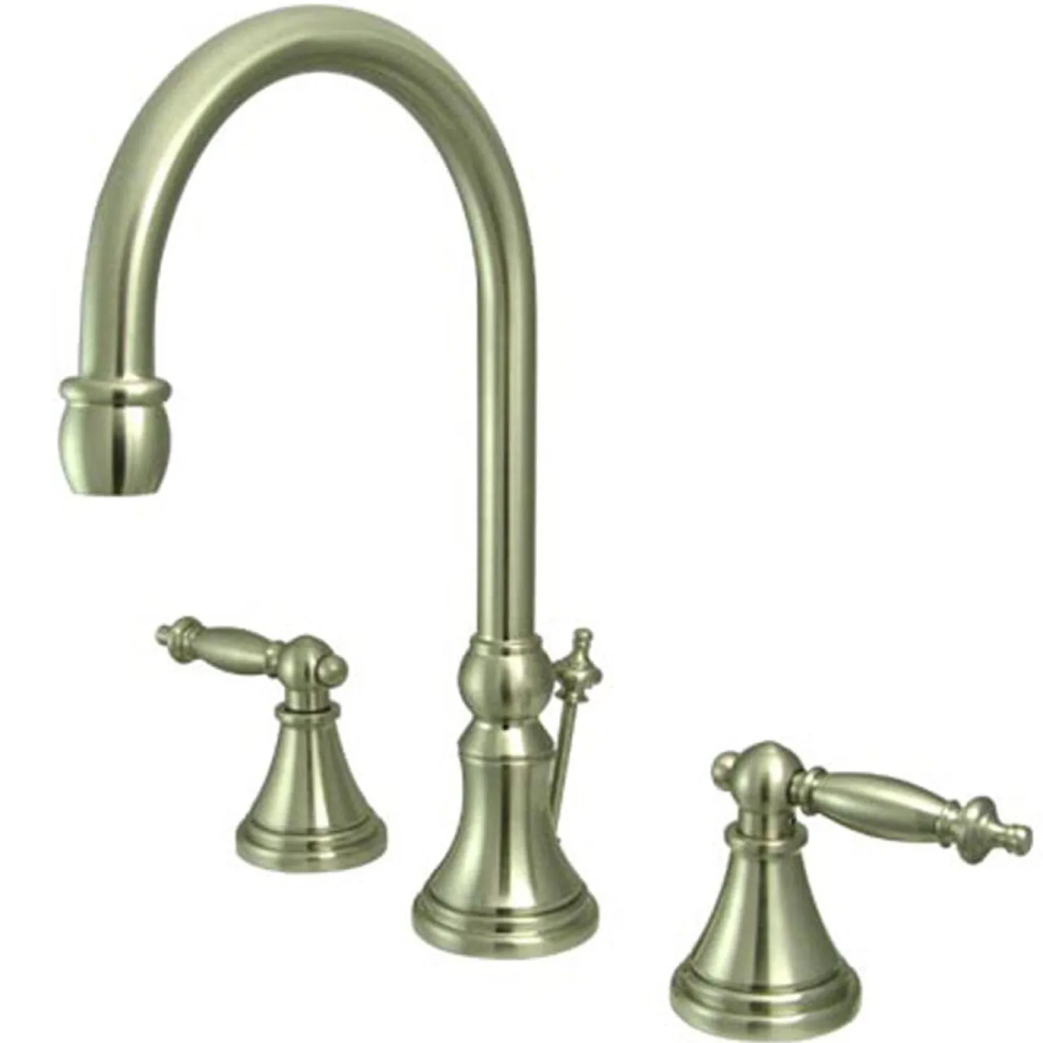 Kingston Brass Tuscany Handle 8" to 16" Widespread Lavatory Faucet with Brass Pop-up