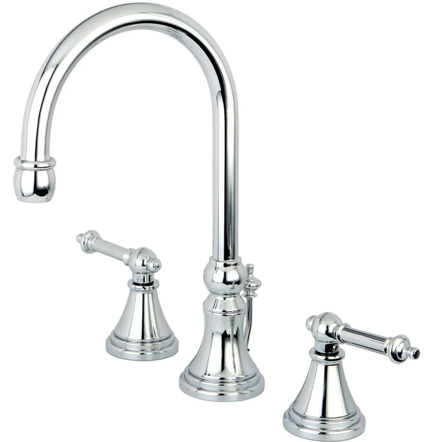 Kingston Brass Tuscany Handle 8" to 16" Widespread Lavatory Faucet with Brass Pop-up