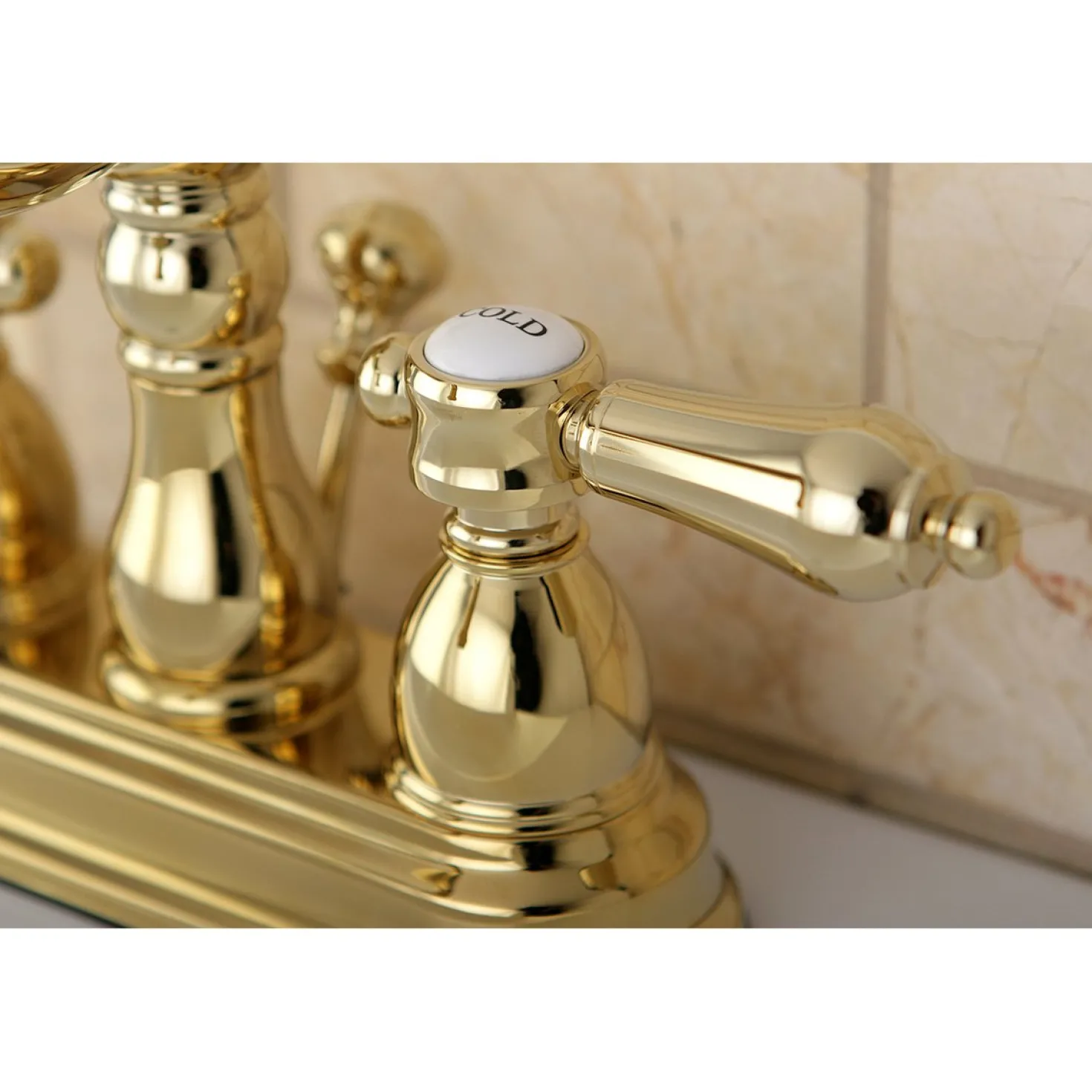 Kingston Brass Twin Handles 4-Inch Centerset Bathroom Faucet
