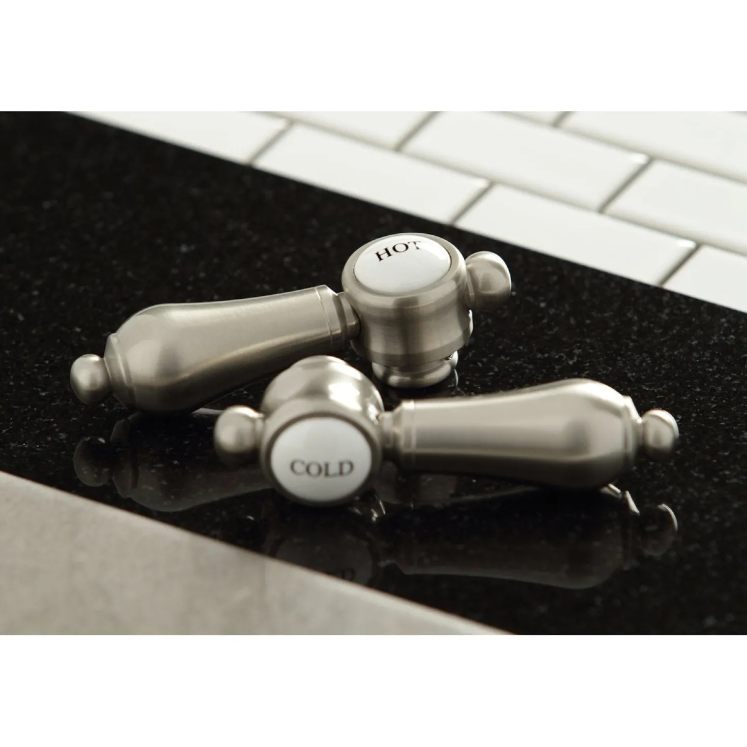 Kingston Brass Twin Handles 4-Inch Centerset Bathroom Faucet