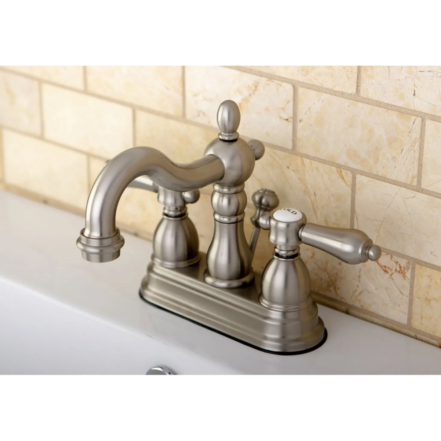 Kingston Brass Twin Handles 4-Inch Centerset Bathroom Faucet