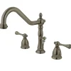 Kingston Brass Two Handle 8" to 14" Widespread Lavatory Faucet with Brass Pop-up